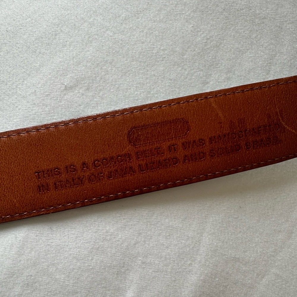 Coach mens leather belt size 38 genuine lizard leather - Picture 5 of 8